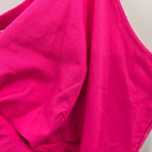 Lush Hot Pink/Fushia Slit Bow Adjustable Straps Cotton Maxi Dress Large - Picture 6 of 9